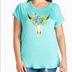 Succulent Bull Skull tee